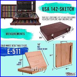 U. S. Art Supply 163-Piece Mega Deluxe Art Painting, Drawing Set in Wood Box, 2