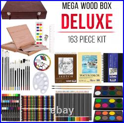 U. S. Art Supply 163-Piece Mega Deluxe Painting, Drawing Set in Wood Box