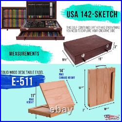 U. S. Art Supply 163-Piece Mega Deluxe Painting, Drawing Set in Wood Box