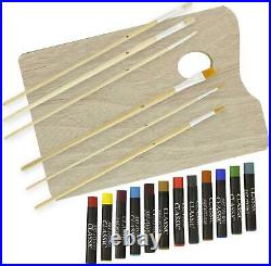 U. S. Art Supply 62-Piece Artist Painting Set with Wood Box Easel and 12 Acrylic