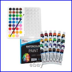 U. S. Art Supply 70-Piece Artist Watercolor Painting Set with Aluminum Field E