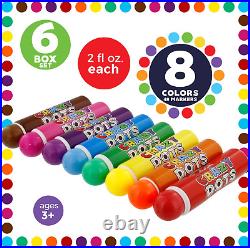 U. S. Art Supply Classroom Pack 6 Boxes of 8 Color Crazy Dots Markers Childre