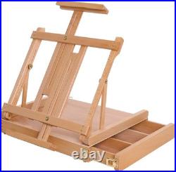 U. S. Art Supply Large Adjustable Wooden Desktop Easel with Storage Portable