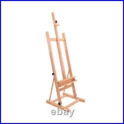 U. S. Art Supply Medium Wooden H-Frame Studio Easel with Artist Storage Tray