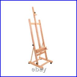 U. S. Art Supply Medium Wooden H-Frame Studio Easel with Artist Storage Tray a