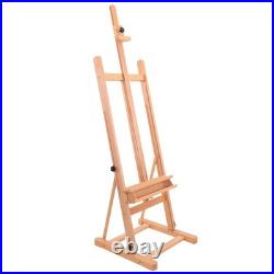U. S. Art Supply Medium Wooden Studio H Frame Easel with Storage Tray