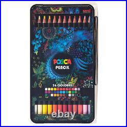 Uni POSCA Oil Wax Pencil Box Set of 36 Colours