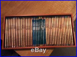 Unique Compilation 120 New & Barely Used Karisma Pencils in Lovely Wooden Box