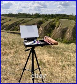 Urban Black Sketch Box For Plein Air, Travel Artist Box For Painting By Shrubmart