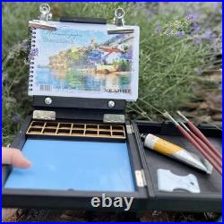 Urban Black Sketch Box For Plein Air, Travel Artist Box For Painting By Shrubmart