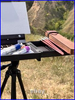 Urban Black Sketch Box For Plein Air, Travel Artist Box For Painting By Shrubmart