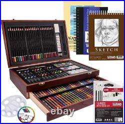 Us Art Supply 162 Piece-Deluxe Mega Wood Box Art, Painting Drawing Set That Co