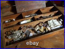 VINTAGE ARTISTS PAINT BOX with EASEL plus pallet and oil paints as shown