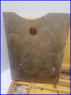 VINTAGE ARTIST PAINT BOX WOOD WOODEN DOVETAILED 19 slots
