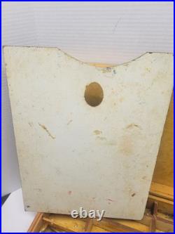 VINTAGE ARTIST PAINT BOX WOOD WOODEN DOVETAILED 19 slots