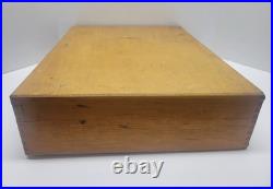 VINTAGE ARTIST PAINT BOX WOOD WOODEN DOVETAILED 19 slots
