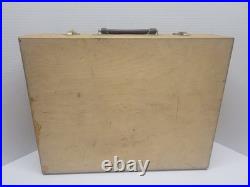 VINTAGE ARTIST PAINT BOX WOOD WOODEN DOVETAILED 19 slots