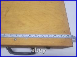 VINTAGE ARTIST PAINT BOX WOOD WOODEN DOVETAILED 19 slots