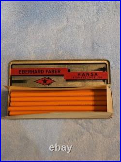 VINTAGE Box Of 11 Unused Eberhard Faber Hansa Kopierstifte 799 Pensils. Orig Tin