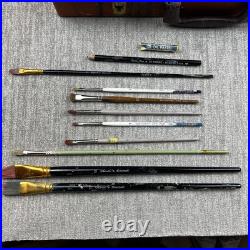 VINTAGE GRUMBACHER WOODEN ARTIST BOX with Paint and Brushes