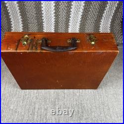 VINTAGE GRUMBACHER WOODEN ARTIST BOX with Paint and Brushes