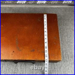 VINTAGE GRUMBACHER WOODEN ARTIST BOX with Paint and Brushes