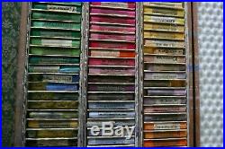 VINTAGE SET 90 asst. Soft Pastels M GRUMBACHER Wood Box Edgar Degas Set