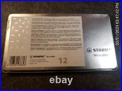 VINTAGE Schwan Stabilo Micro 8000 12 PENCIL SET IN TIN BOX (C9B3)