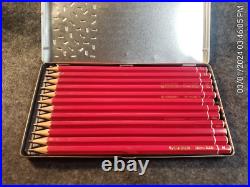 VINTAGE Schwan Stabilo Micro 8000 12 PENCIL SET IN TIN BOX (C9B3)
