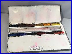 VINTAGE WINDSOR & NEWTON FIELD WATER COLOUR METAL PAINT BOX thumb ring