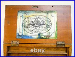 VINTAGE replica of Antique ROWNEY wooden watercolour box with porcelain palette