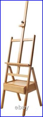 Versatile Beech Wood Art Easel with Drawer Accommodates Canvases Up to 35.4in