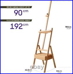 Versatile Beech Wood Art Easel with Drawer Accommodates Canvases Up to 35.4in