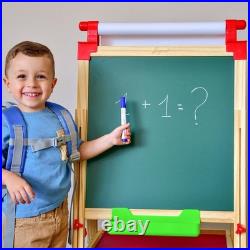 Versatile Kids Art Easel Magnetic Green Chalkboard & Accessories for Ages 2-12