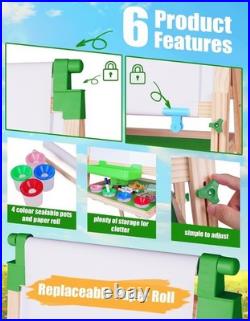Versatile Kids Art Easel Magnetic Green Chalkboard & Accessories for Ages 2-12
