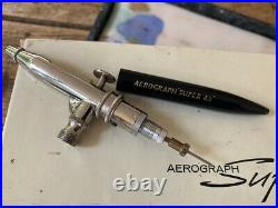 Vintage Aerograph airbrush Super 63 in lovely cond. With box, case and test cert