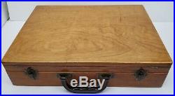 Vintage Antique Dovetail Wooden French Artists Painters Box Divided Case Palate
