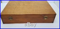Vintage Antique Dovetail Wooden French Artists Painters Box Divided Case Palate