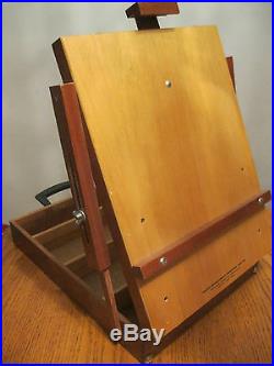Vintage Artist Quality Table Top Easel Box Mahogany Wood