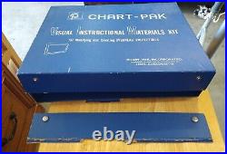 Vintage Chartpak X-LARGE Box 18 Letter Sheets 19 Tape 8 frames Shading Film Tint