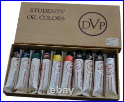 Vintage DVP Da Vinci Student's Oil Paint Colors 10 Tubes. 4 fl oz each Boxed USA