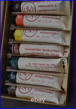 Vintage DVP Da Vinci Student's Oil Paint Colors 10 Tubes. 4 fl oz each Boxed USA
