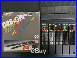 Vintage Design Spectracolor 60 colored pencil boxed set+easel portfolio art case