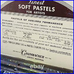Vintage Grumbacher Soft Pastels 128 count Box Set no. 9 Studio Assortment