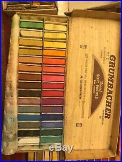 Vintage M Grumbacher Soft Pastels Half Length Assortment Lot of 11 boxes EUC