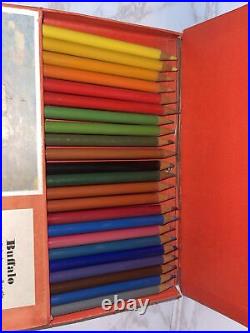 Vintage Morilla Buffalo Waterclor Colored Pencils Buffalo In Box