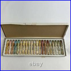 Vintage Oil Pastels Sennelier Paris Irise Box Set Of 21 Made France Art Supplies