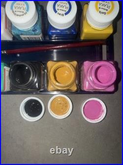 Vintage PELIKAN Plaka HobbyBox With Case From Germany In 15ml Glass Bottles Paint