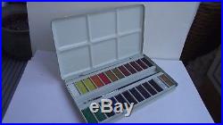 Vintage Pelikan Watercolor Paint Metal Box and 70s Germany 75 / 24pieces