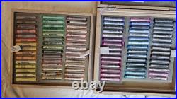 Vintage Rembrandt Soft Pastels 90 Piece Art Set Wood Storage Box with 2 Trays